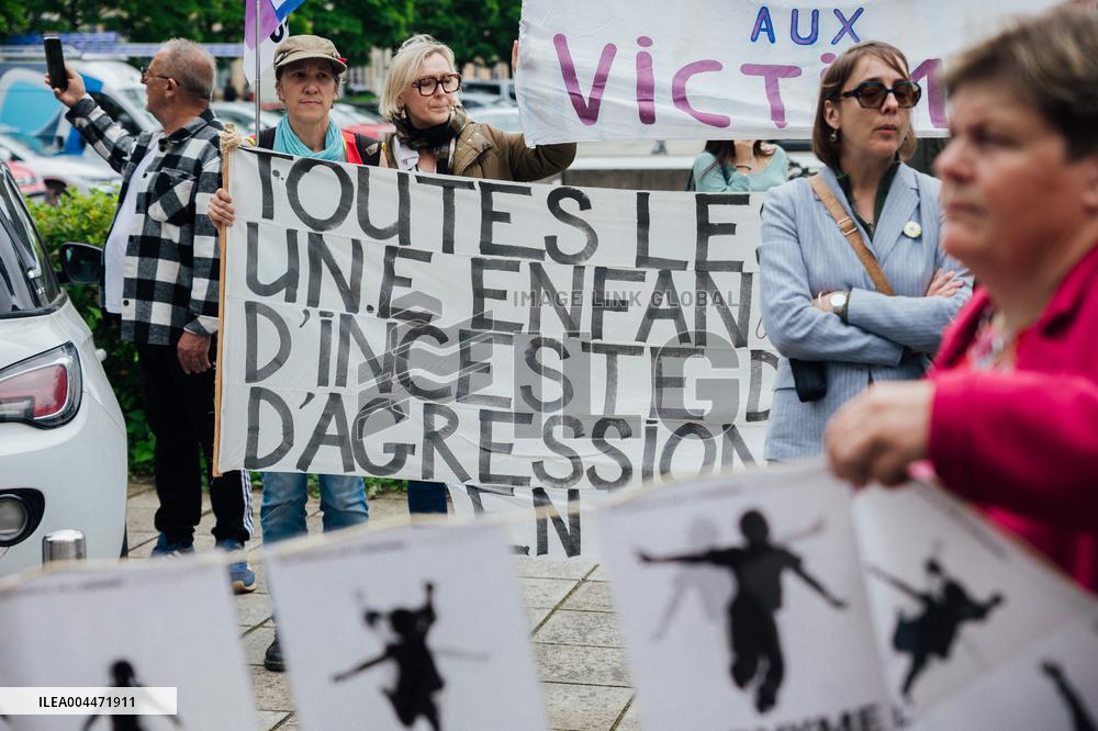 Demonstration Outside Le Scouarnec Trial - Vannes