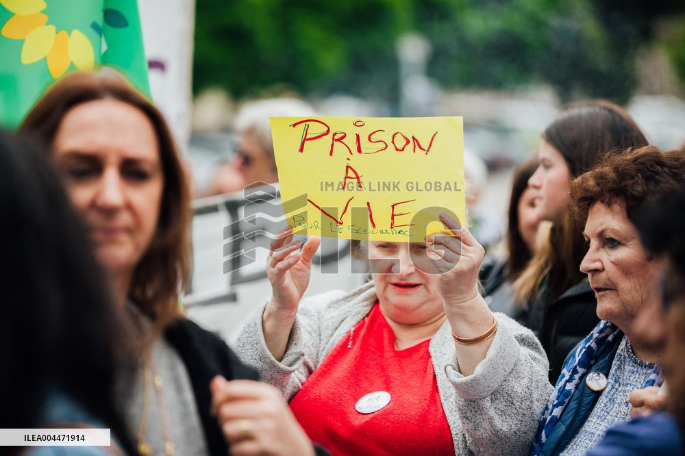 Demonstration Outside Le Scouarnec Trial - Vannes