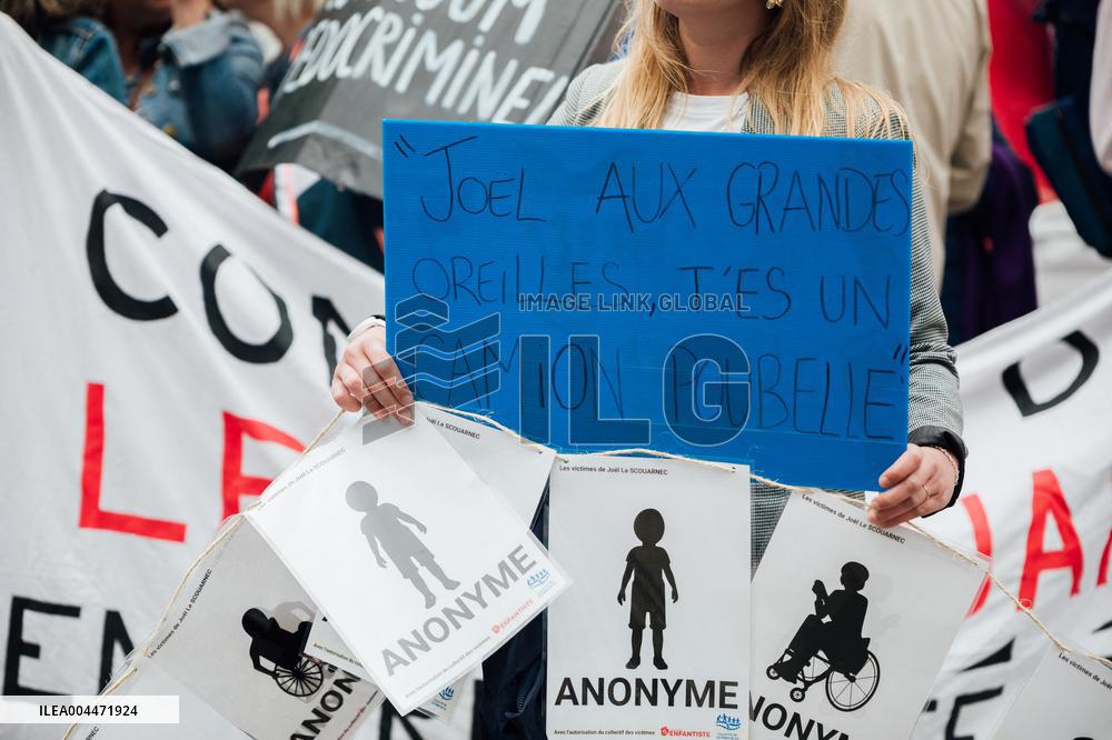 Demonstration Outside Le Scouarnec Trial - Vannes