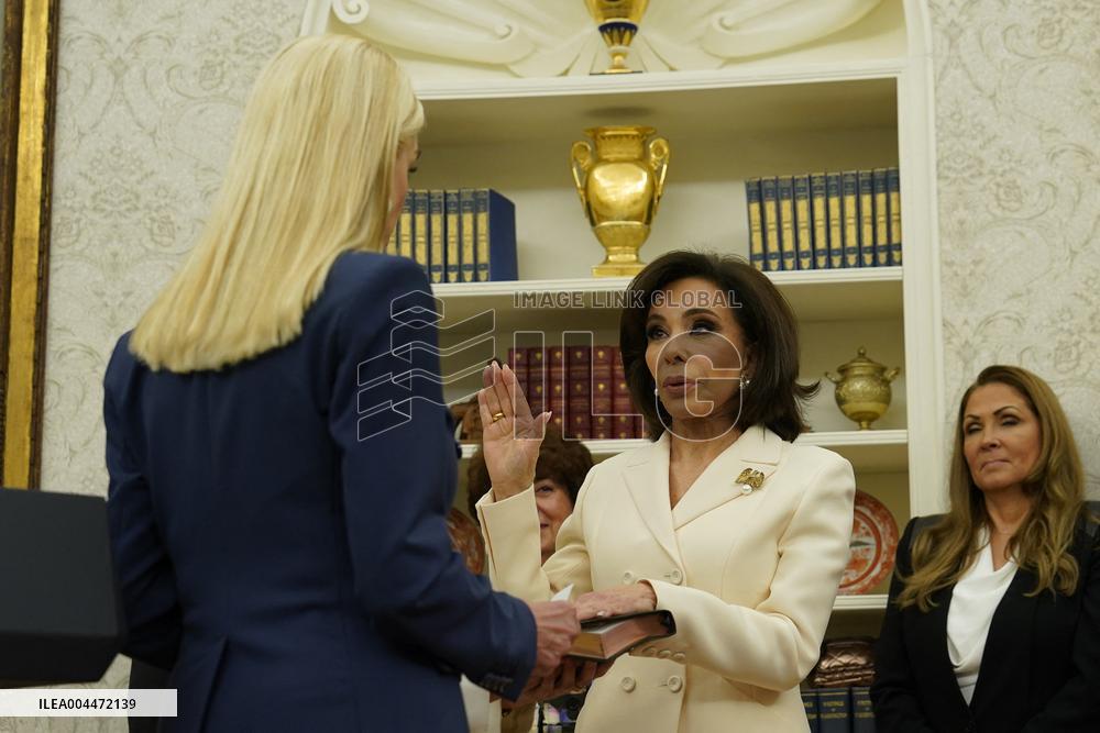 Trump Participates in a Swearing-In Ceremony for Jeanine Pirro