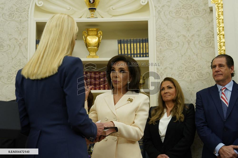 Trump Participates in a Swearing-In Ceremony for Jeanine Pirro