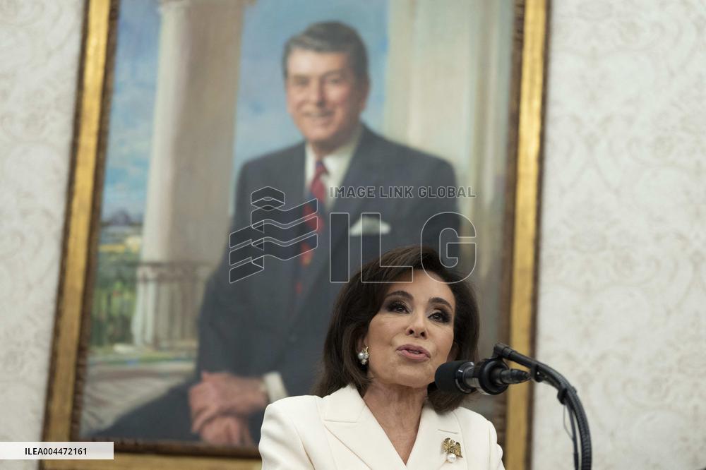 Trump Participates in a Swearing-In Ceremony for Jeanine Pirro
