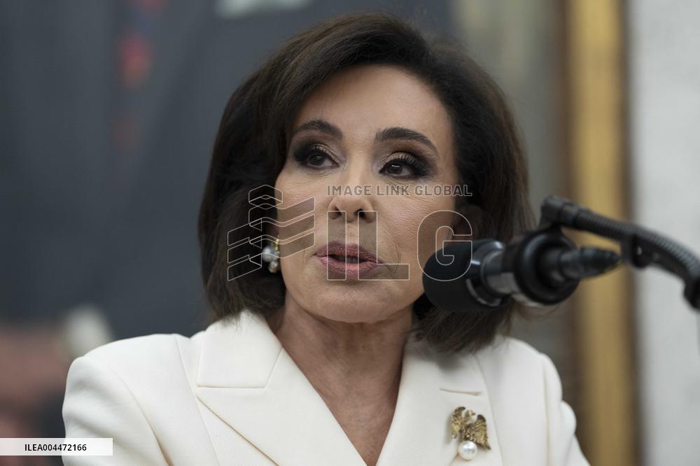 Trump Participates in a Swearing-In Ceremony for Jeanine Pirro