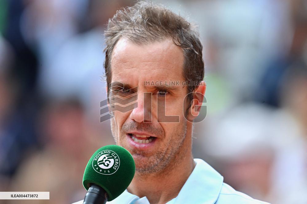French Open - Richard Gasquet Gets Commemorative Trophy