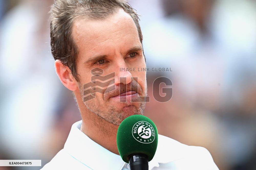 French Open - Richard Gasquet Gets Commemorative Trophy