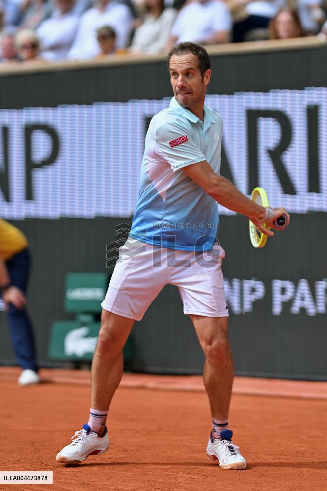 French Open - Richard Gasquet Gets Commemorative Trophy