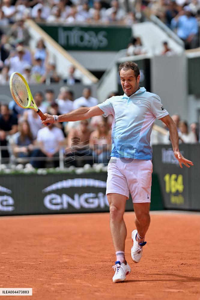 French Open - Richard Gasquet Gets Commemorative Trophy