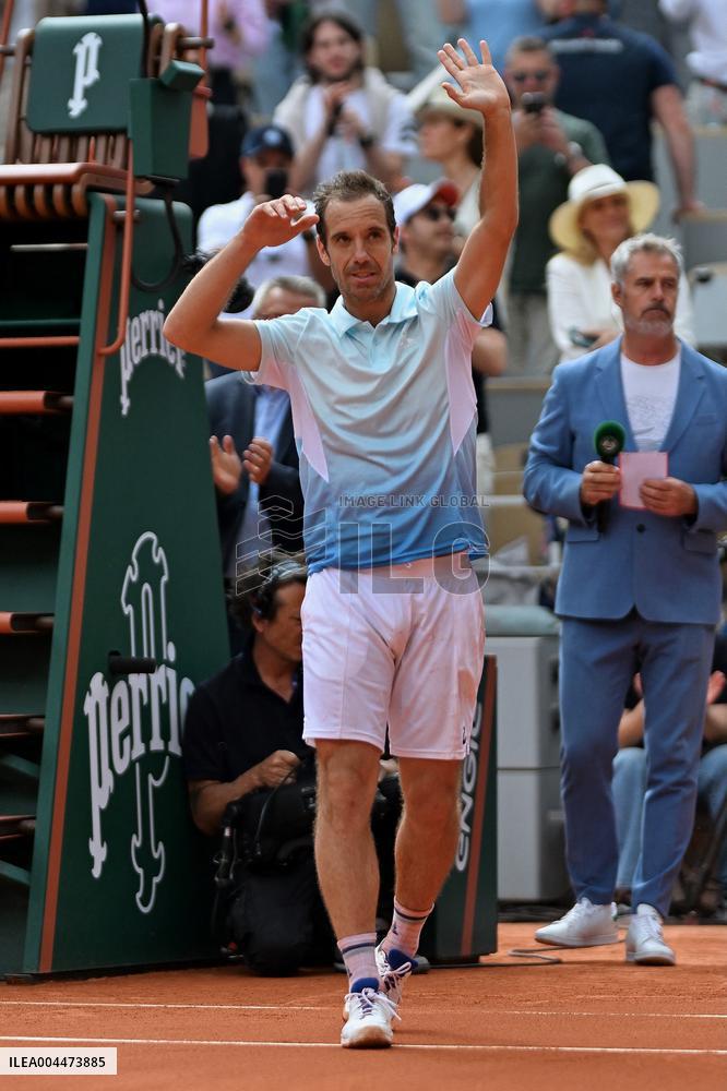 French Open - Richard Gasquet Gets Commemorative Trophy