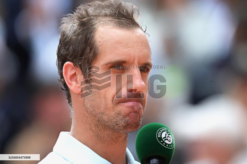 French Open - Richard Gasquet Gets Commemorative Trophy