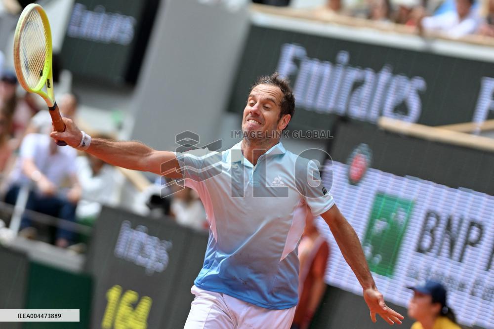 French Open - Richard Gasquet Gets Commemorative Trophy
