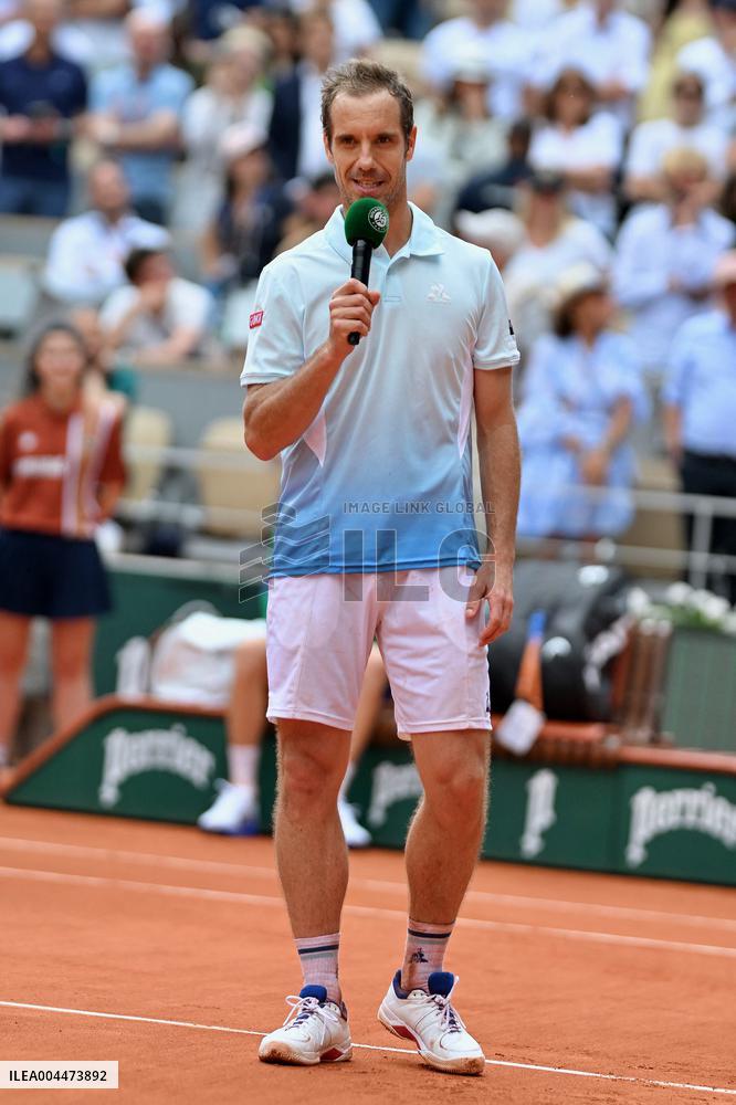 French Open - Richard Gasquet Gets Commemorative Trophy