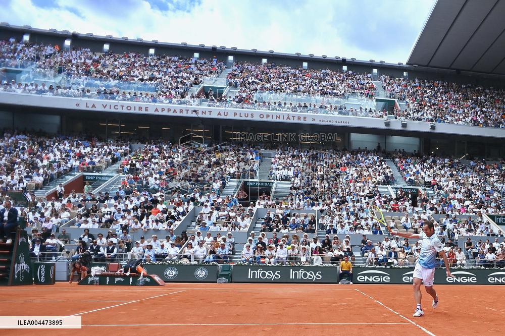 French Open - Richard Gasquet Gets Commemorative Trophy