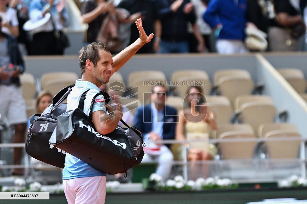 French Open - Richard Gasquet Gets Commemorative Trophy