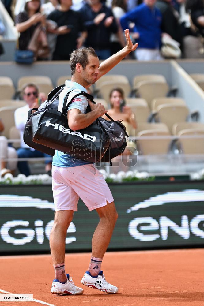 French Open - Richard Gasquet Gets Commemorative Trophy