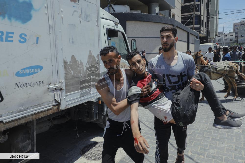 Israel Strikes Nuseirat Refugee Camp - Gaza