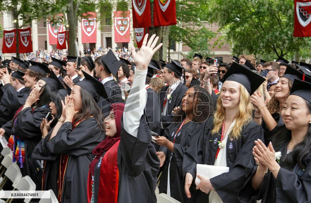 Harvard University holds graduation ceremony