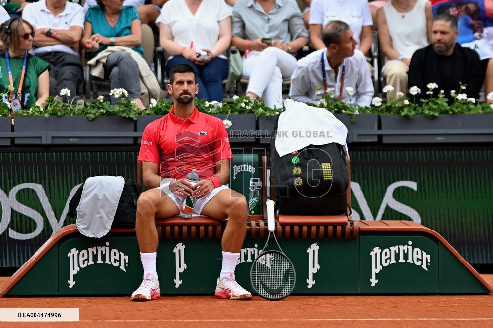 French Open - Novak Djokovic Defeats Corentin Moutet