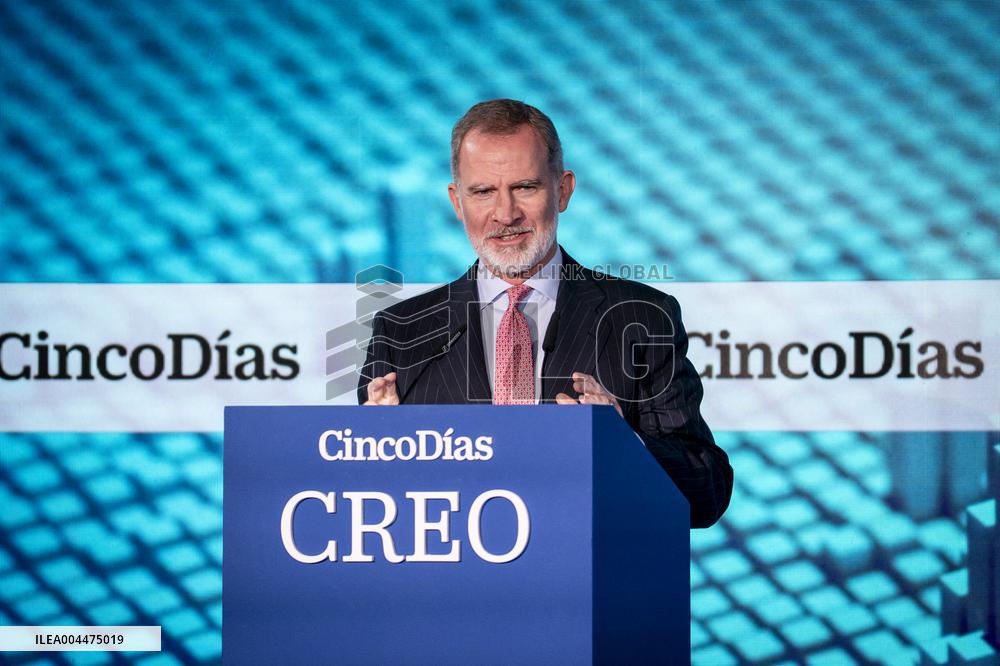 King Felipe At CREO Forum Conference - Madrid