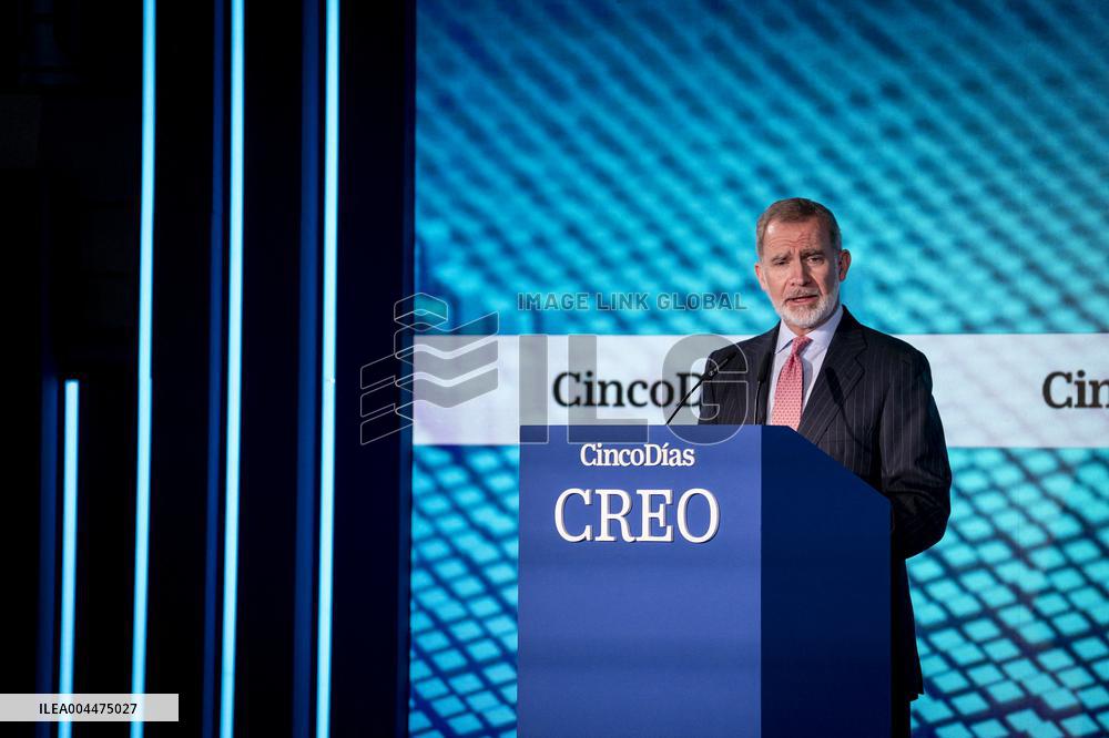 King Felipe At CREO Forum Conference - Madrid
