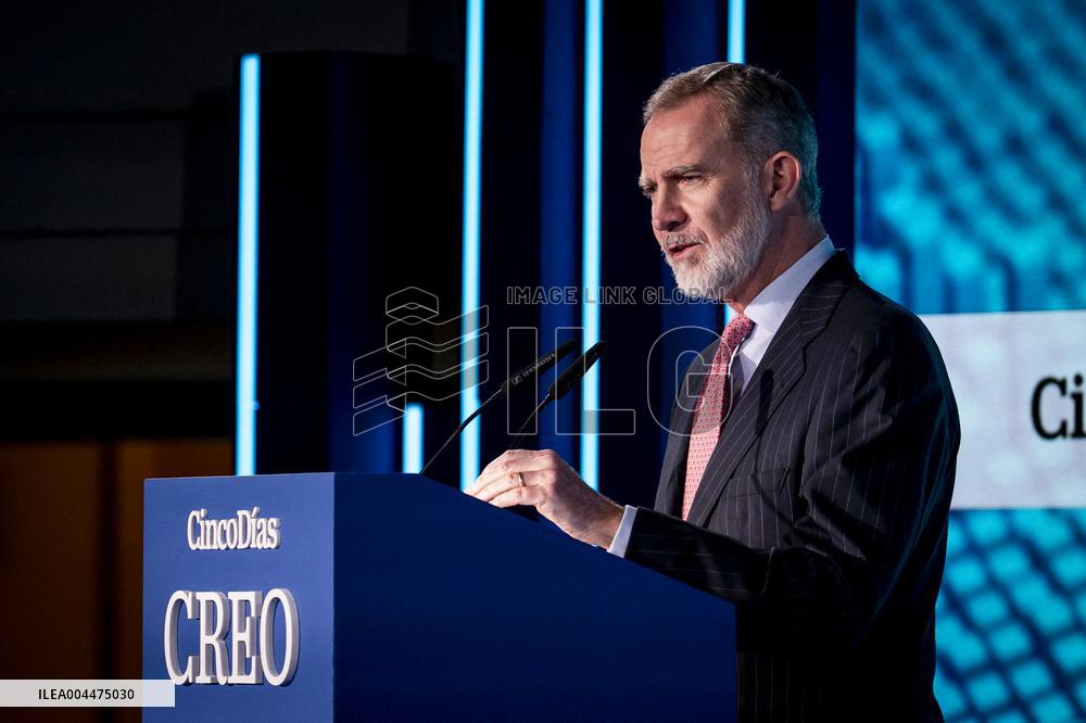 King Felipe At CREO Forum Conference - Madrid
