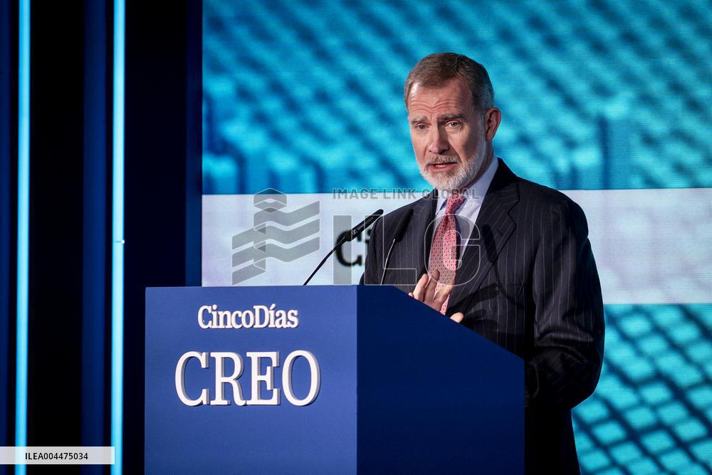 King Felipe At CREO Forum Conference - Madrid