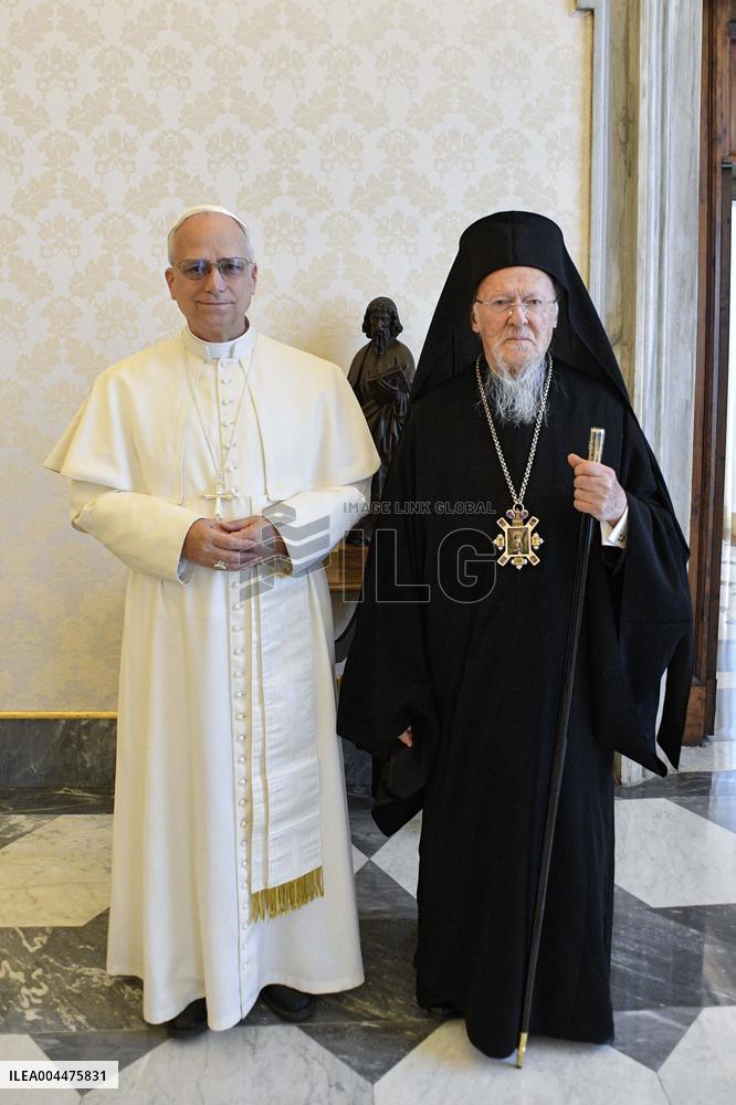 Pope Leo XIV Meets Patriarch Bartholomew I - Vatican