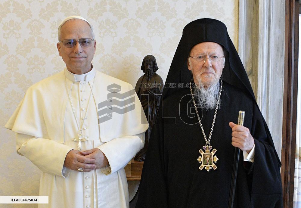 Pope Leo XIV Meets Patriarch Bartholomew I - Vatican