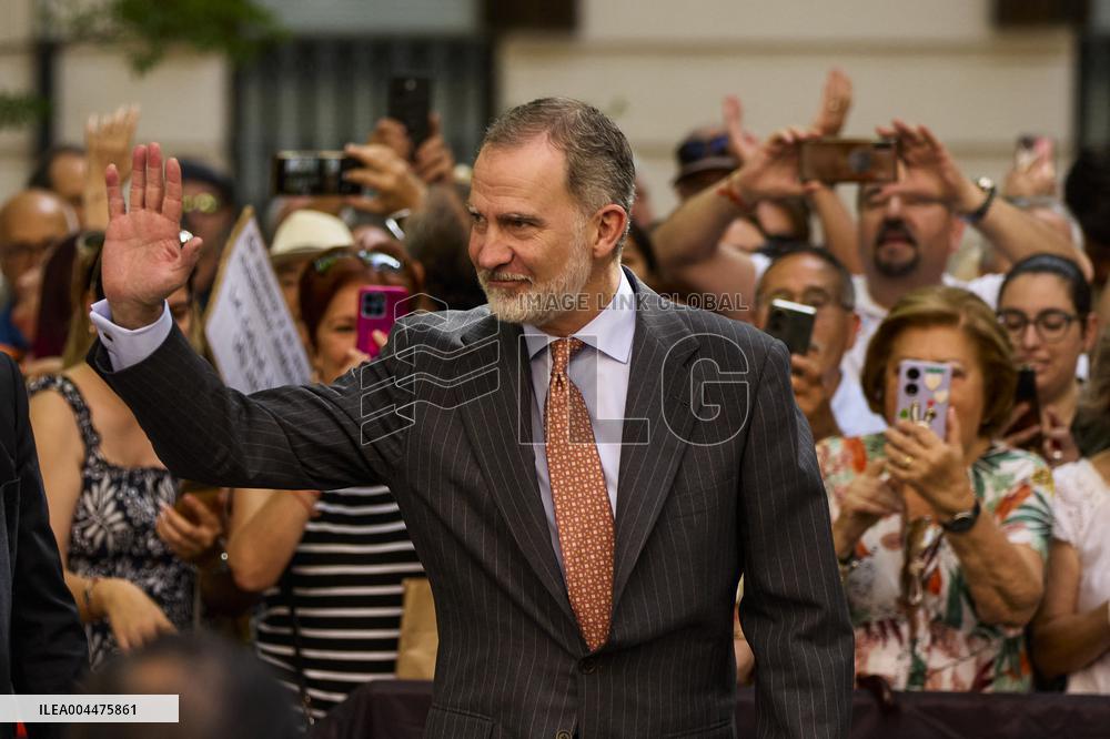 King Felipe VI Visits The Basilica Of Our Lady Of Sorrows - Granada