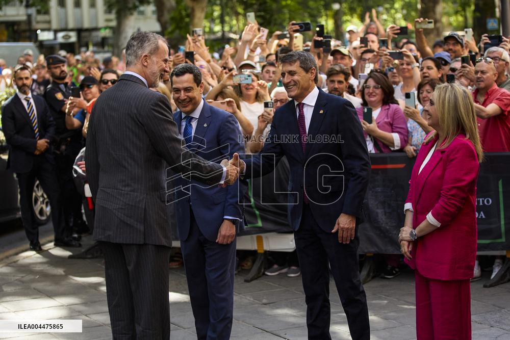 King Felipe VI Visits The Basilica Of Our Lady Of Sorrows - Granada