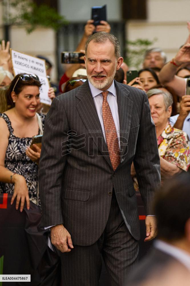 King Felipe VI Visits The Basilica Of Our Lady Of Sorrows - Granada