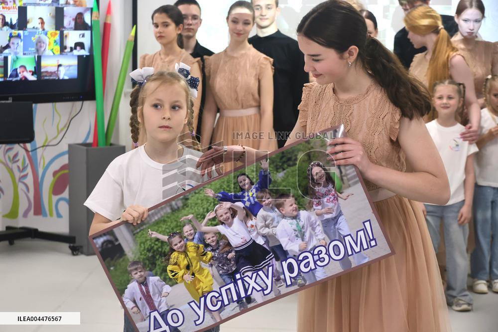 Last bell event at Kharkiv underground school