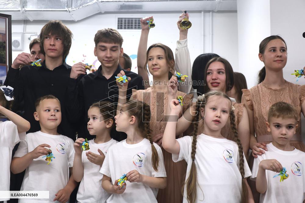 Last bell event at Kharkiv underground school