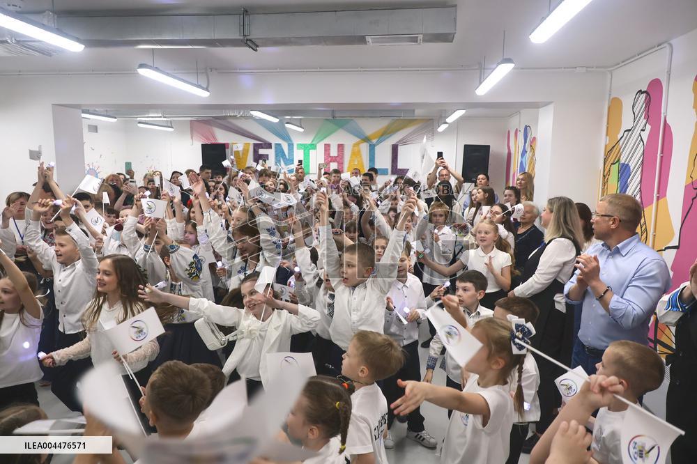 Last bell event at Kharkiv underground school