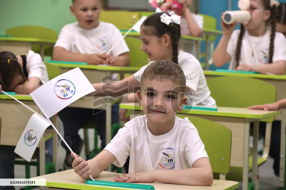 Last bell event at Kharkiv underground school