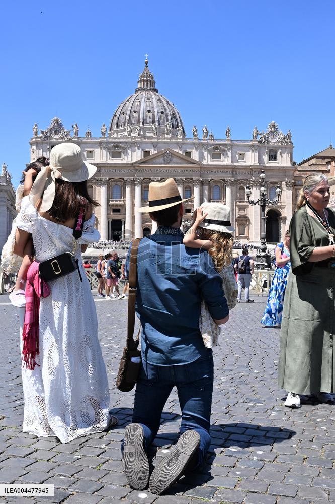 Pilgrims Walk Through the Holy Door of St. Peter s Basilica - Vatican