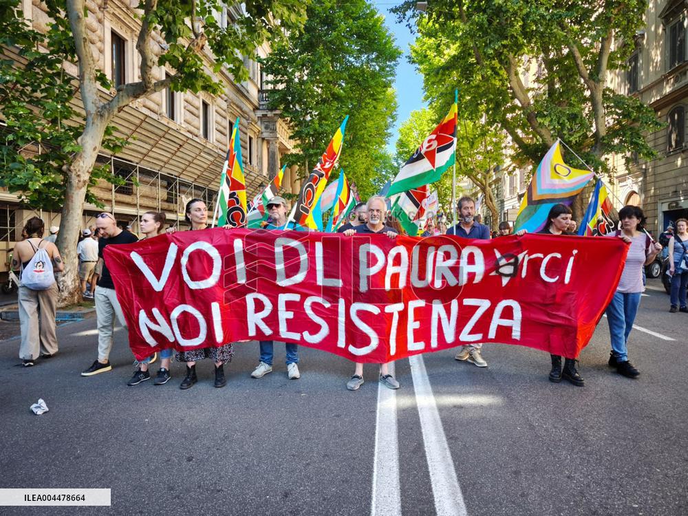 Demonstration Against The Security Decree - Rome