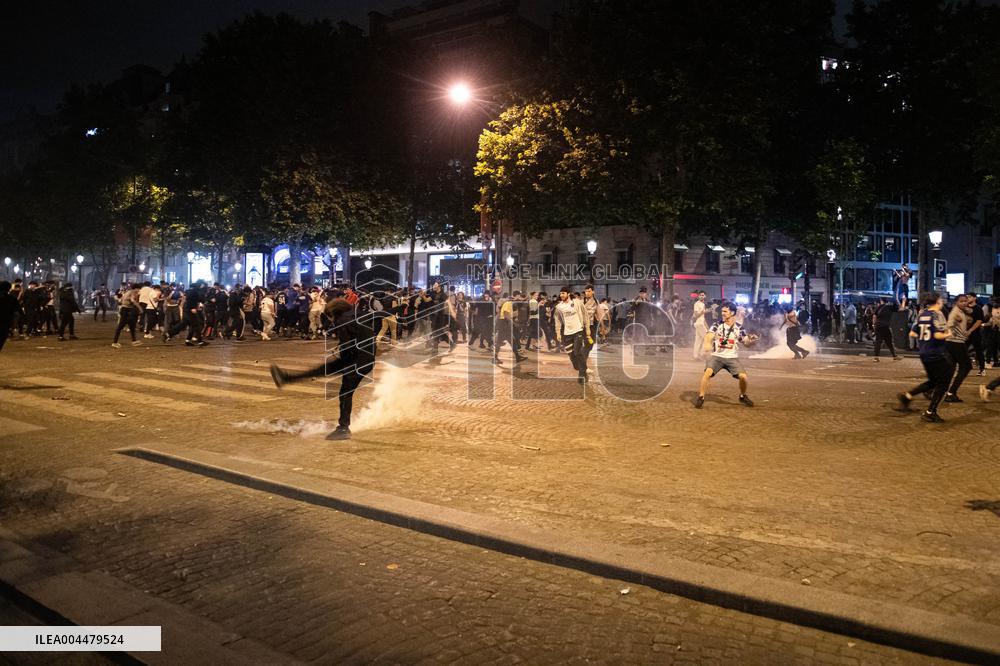 Clashes Between PSG Fans And The Police - Paris