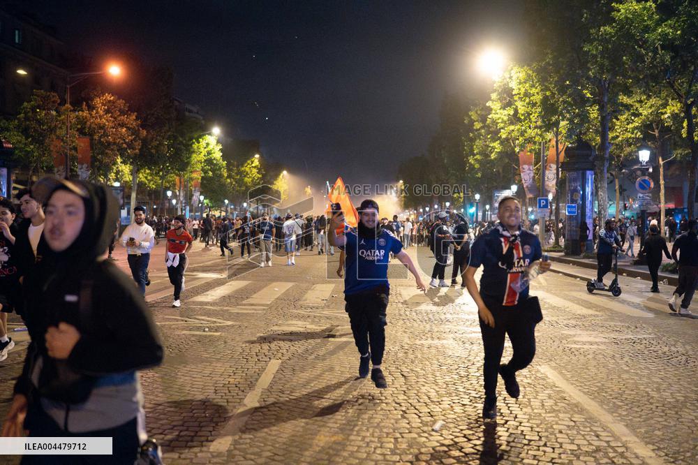 Clashes Between PSG Fans And The Police - Paris