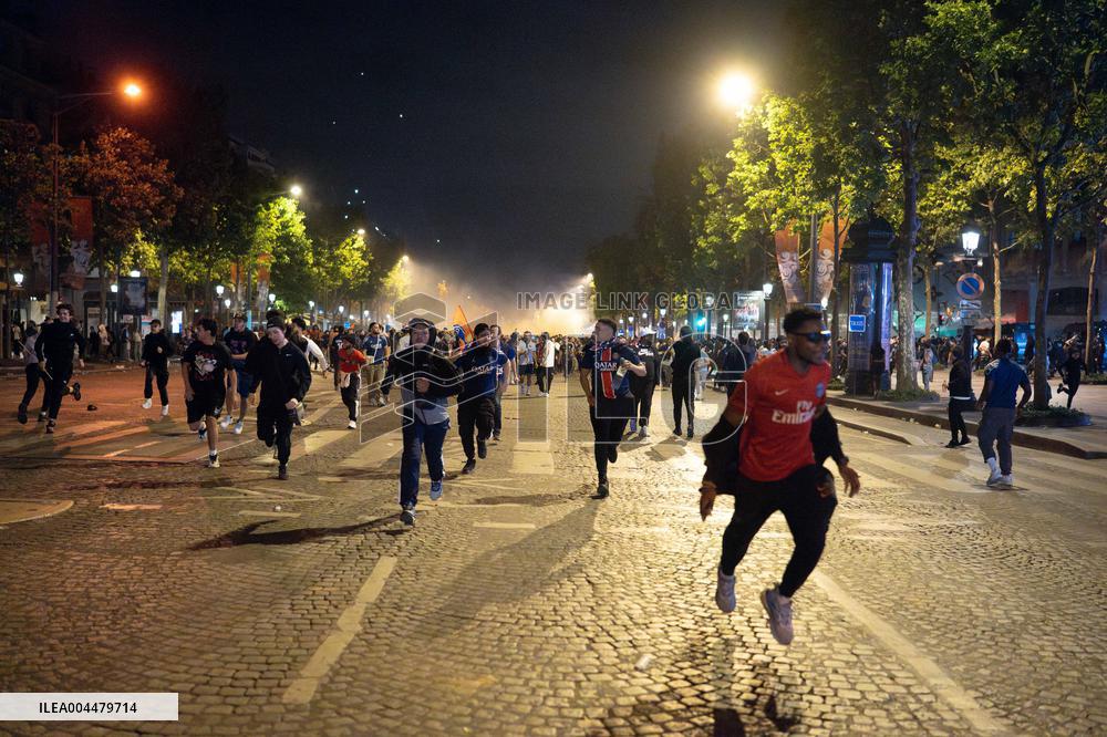 Clashes Between PSG Fans And The Police - Paris