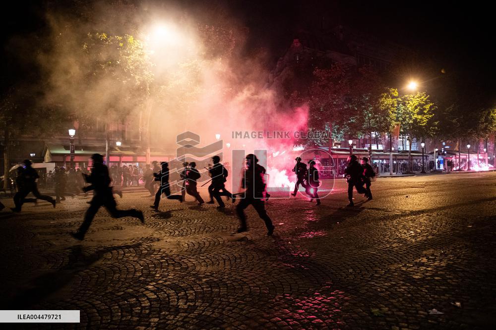 Clashes Between PSG Fans And The Police - Paris