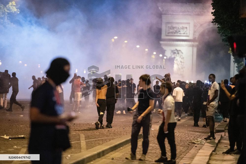 Clashes Between PSG Fans And The Police - Paris