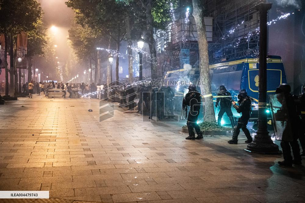 Clashes Between PSG Fans And The Police - Paris