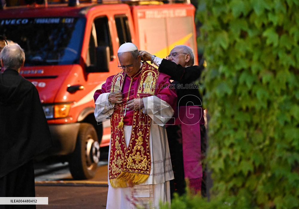 Pope Leo XIV at Rosary In The Vatican Gardens