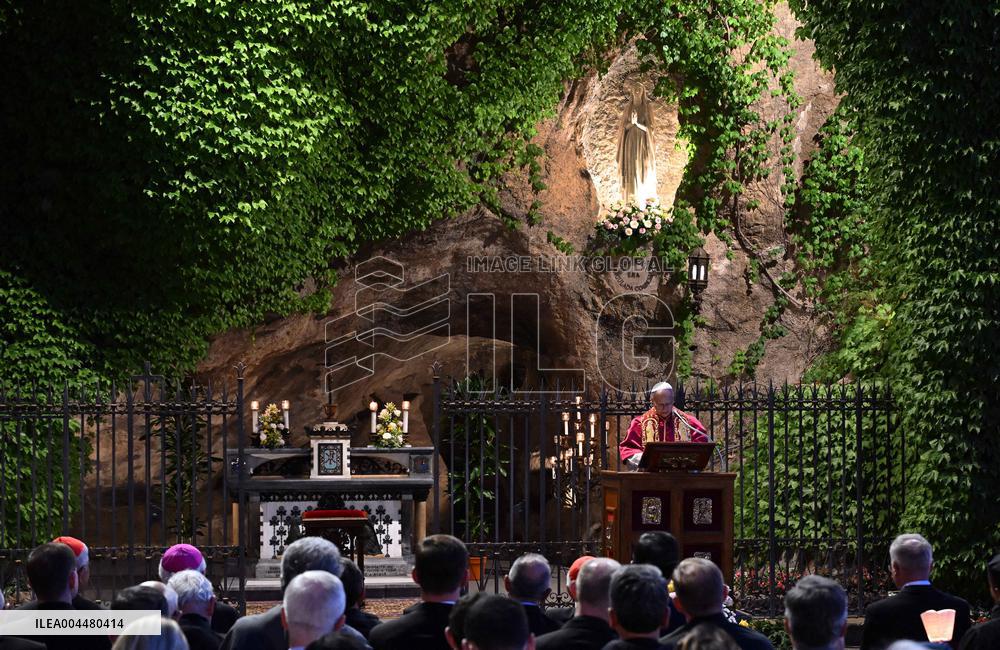 Pope Leo XIV at Rosary In The Vatican Gardens
