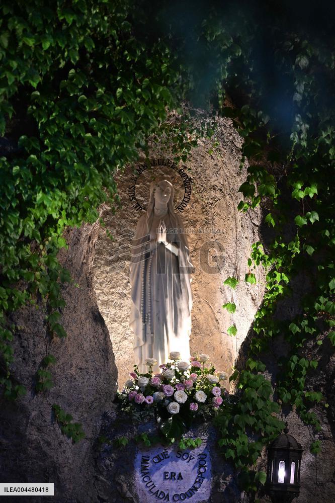 Pope Leo XIV at Rosary In The Vatican Gardens