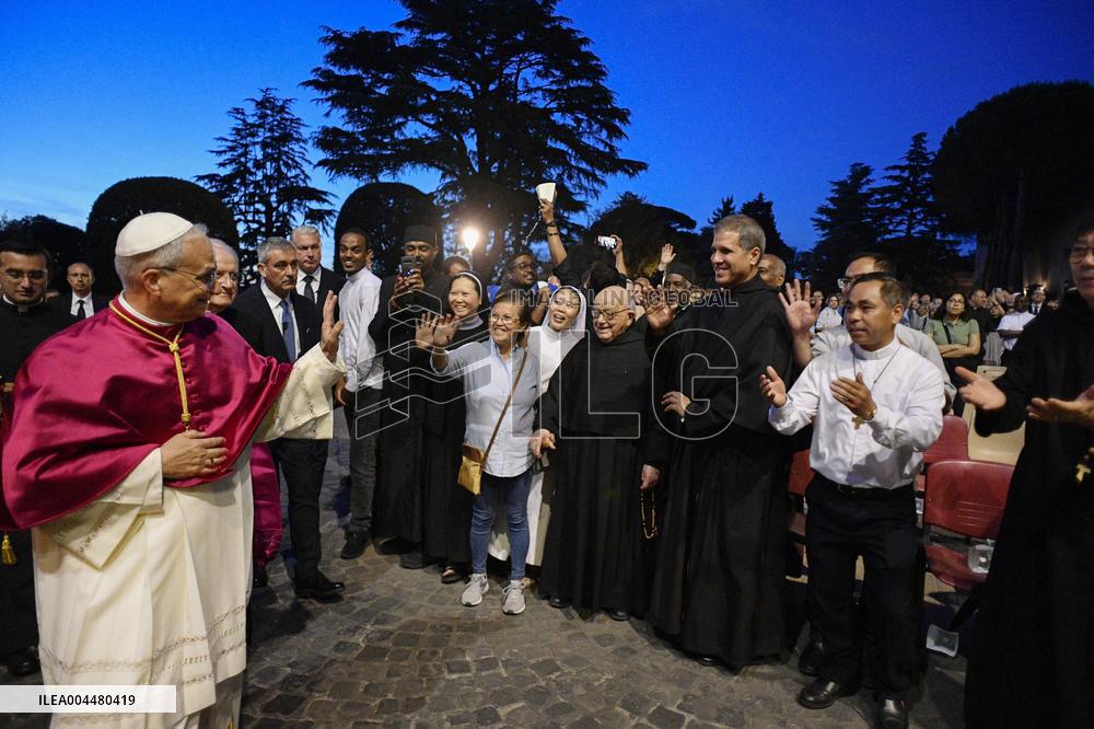Pope Leo XIV at Rosary In The Vatican Gardens