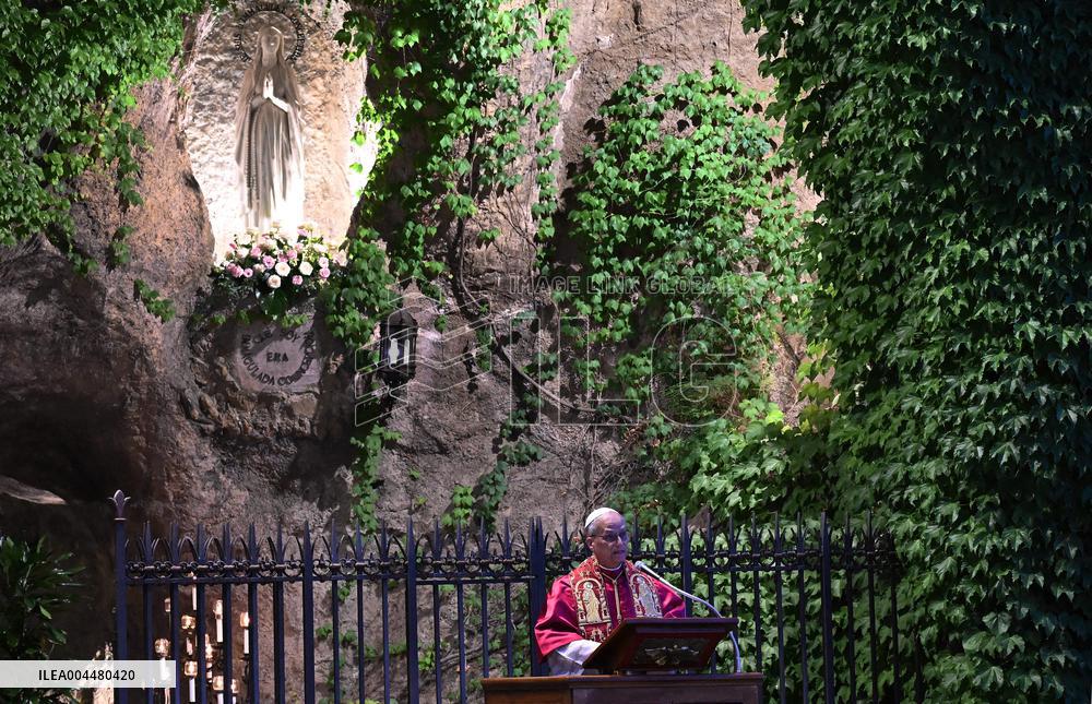 Pope Leo XIV at Rosary In The Vatican Gardens