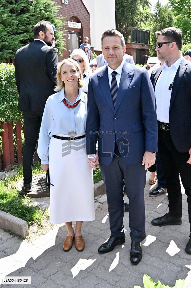 Polish Presidential Candidate Rafal Trzaskowski Votes - Warsaw