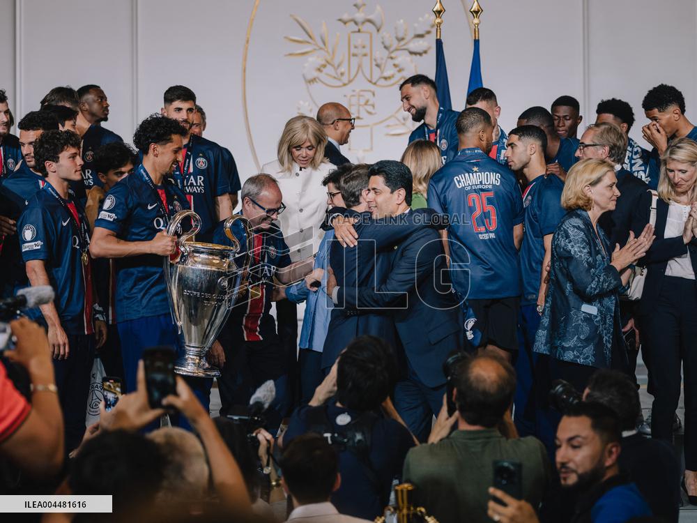 PSG team's players received at Elysee Palace - Paris