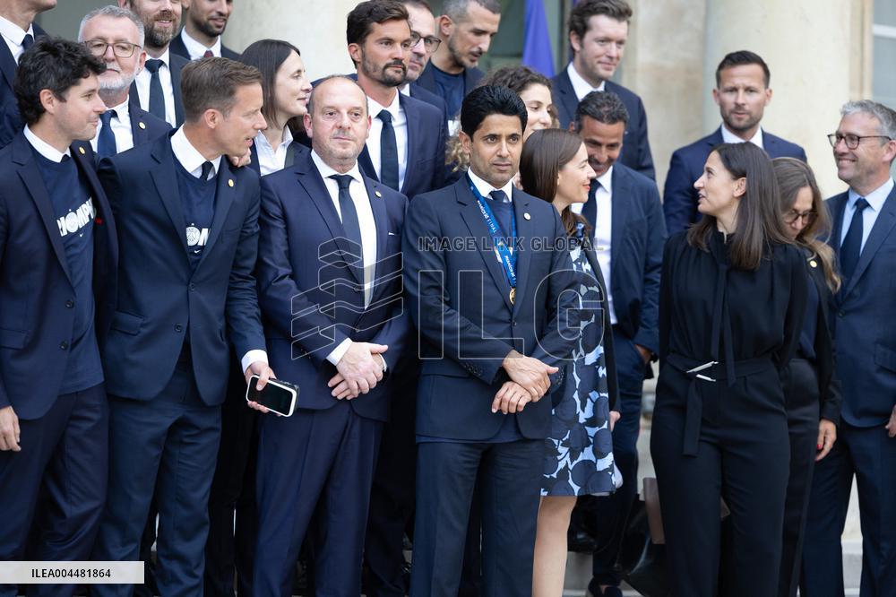 Ceremony at the Elysee for 2025 PSG UEFA Victory - Paris